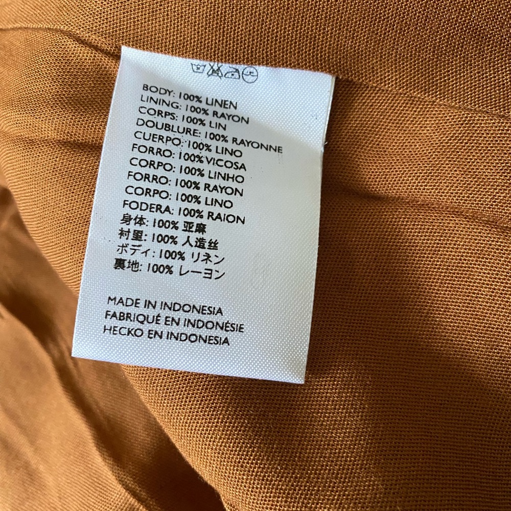 Faithfull Cut-Out Linen Midi Dress new with tag  US size 12 - Picture 7 of 7